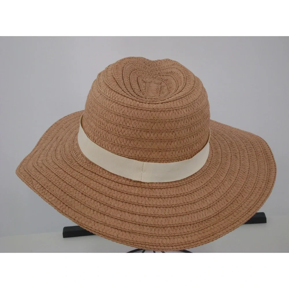 Madewell Straw Fedora Hat Tan Brown Cream Ribbon MD832‎ SP23 Mens Womens ML